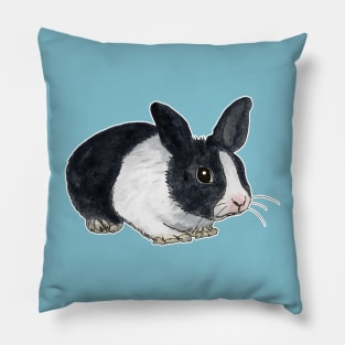 Black and white dwarf rabbit Pillow