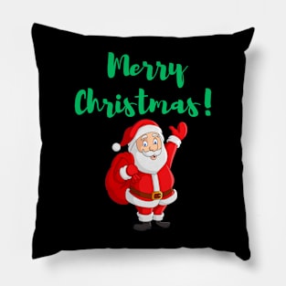 Merry Christmas Santa Carrying Presents Festive Holidays Pillow