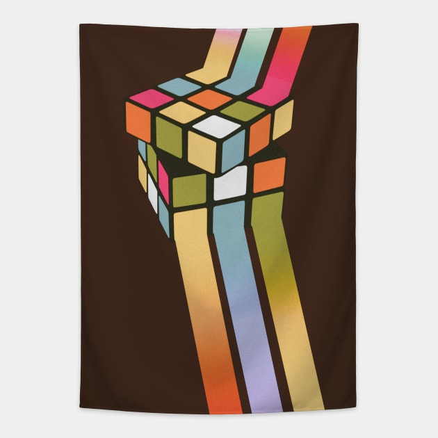 Rubiks Cube Abstract Art Tapestry by AlondraHanley