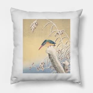 Kingfisher by Ohara Koson Pillow