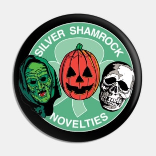 Silver Shamrock Masks Pin