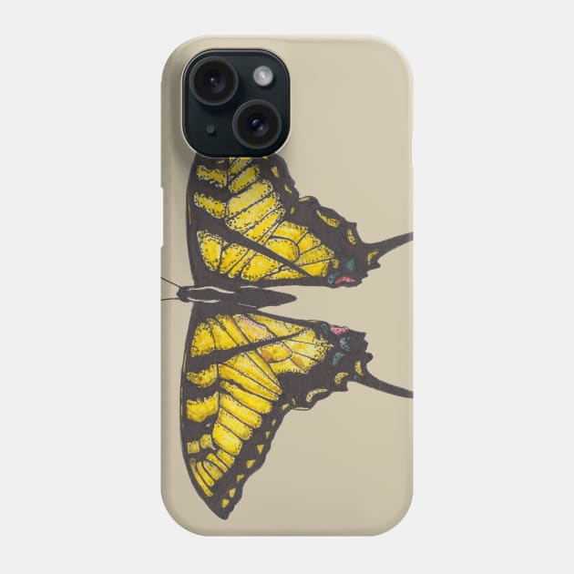 Big beautiful yellow butterfly Machaon Phone Case by deadblackpony