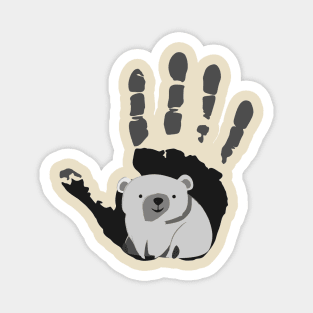 Bear Hand Dark Gray Magnet