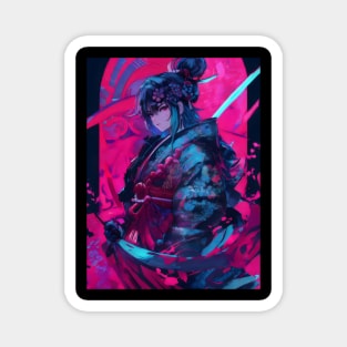 Neon samurai japanese princess Magnet