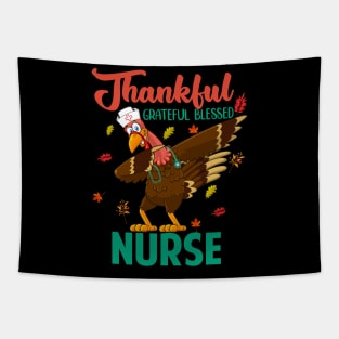 Thankful Grateful Blessed Nurse Thanskgiving Matching Family Tapestry