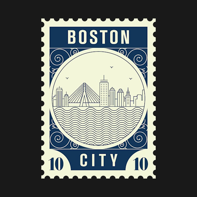 Boston Stamp Design by kursatunsal