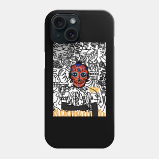 Discover the Charm of #336 - Mary - A MaleMask NFT with MexicanEye Color and Doodle Background Phone Case