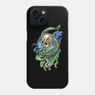 Watercolour Tattoo Dragon and Skull Phone Case