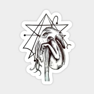 Cthulhu black and white Magnet