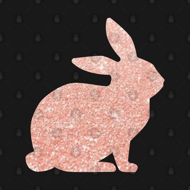 Rose Gold Faux Glitter Easter Bunny by Felicity-K