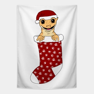 Crested Gecko Christmas Stocking Tapestry