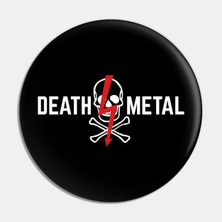 Death Metal Skull Lighting Bolt Pin