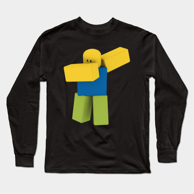 Dabbing Roblox Noob Dab Roblox Long Sleeve T Shirt Teepublic - roblox firefighter shirt id