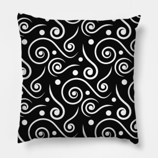 Black and white spiral pattern Pillow