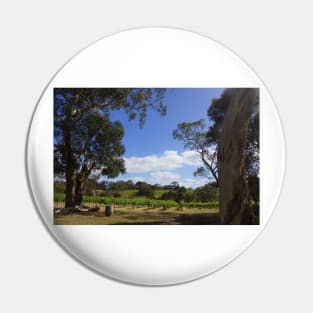 Blue Sky and Fluffy clouds in the Vineyard - Adelaide Hills - Fleurieu Peninsula by Avril Thomas Pin