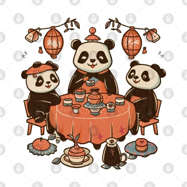 Tea Party Pandemonium, Chinese Cartoon Style by SimpliPrinter