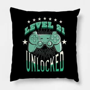 level 21 unlocked, funny gamer Pillow