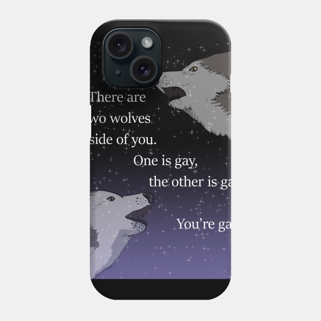 Two Wolves of Gayness Phone Case by sophielabelle
