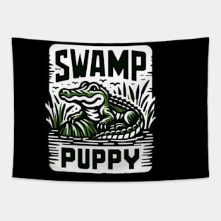 Swamp Puppy, Crocodile Alligator Reptile Lover, Florida Everglades Tapestry