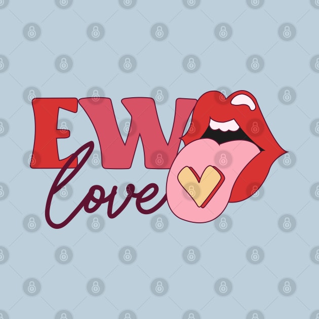 Ew Love Anti Valentine Club Love Pills Love Sucks Red Lips by Pop Cult Store