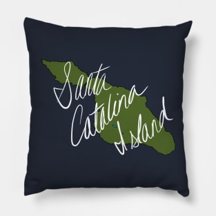 Santa Catalina Island Map Large Name Pillow