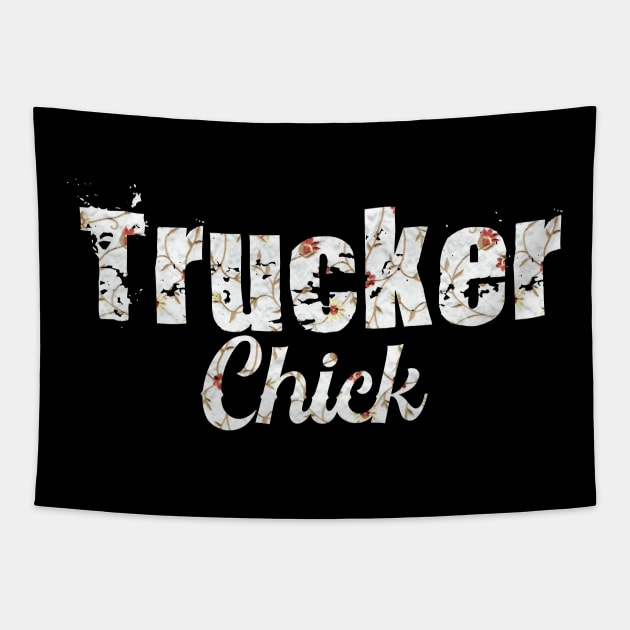 Trucker chick Tapestry by JayD World