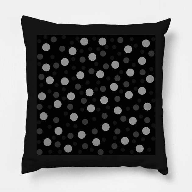 monochrome retro pop art polka dots Pillow by pauloneill-art