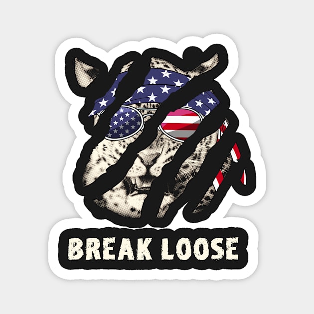 Leopard in Patriotic US Regalia for Bikers Magnet by scotch