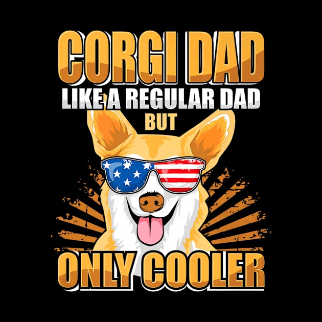 Corgi Dad Pride Dog Father Day by Serrena DrawingFloral
