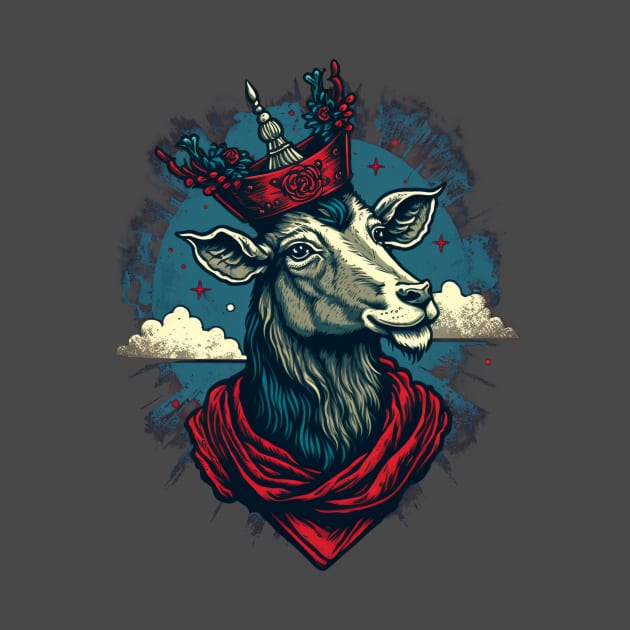 Goat King With Crown by K3rst