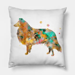 Collie Dog Watercolor Painting Pillow