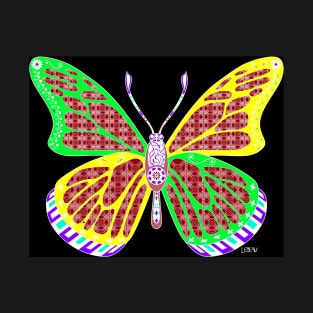 miss butterfly ecopop in mexican ornament art in bug realm T-Shirt