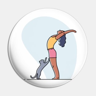 YOGA WITH CAT ILLUSTRATION Pin