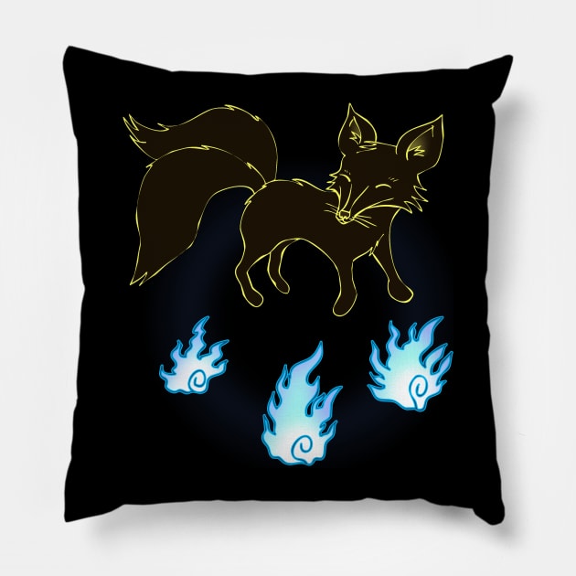 Fox Fire Pillow by mellamomateo