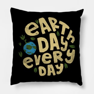 Earth Day Everyday Climate Vote Typographie Illustration Gift Pillow