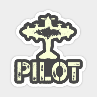 Pilot and Plane military style Magnet
