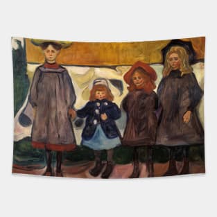 Four Girls in Asgardstrand by Edvard Munch Tapestry