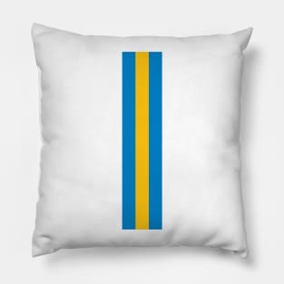 Retro American Football Stripes LA White, Blue, Yellow Pillow