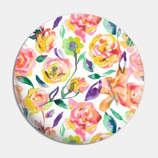 Watercolor roses colors-Yellow Pin