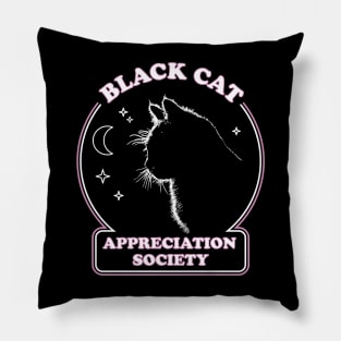 Black Cat Appreciation Society - Retro Witch Halloween Costume Pillow