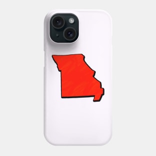 Bright Red Missouri Outline Phone Case