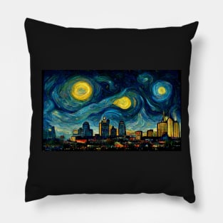 Nashville skyline like starry night Pillow