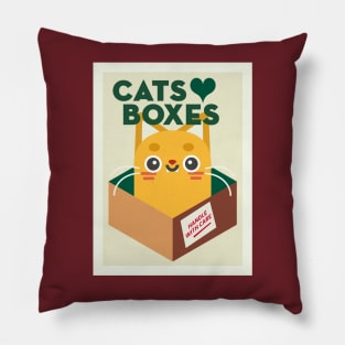 Cats love boxes Pillow