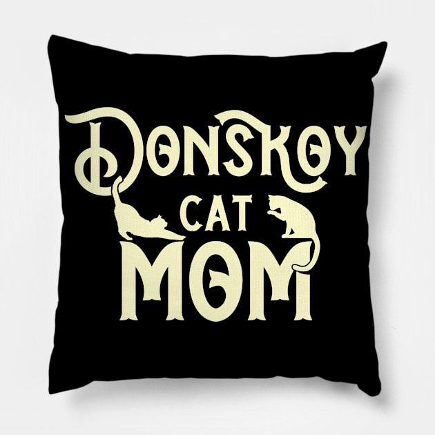 Donskoy cat mama breed. Perfect present for mother dad friend him or her Pillow by SerenityByAlex