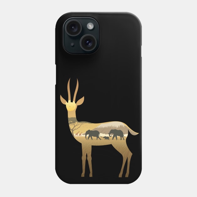 Gazelle Landscape Phone Case by Malchev