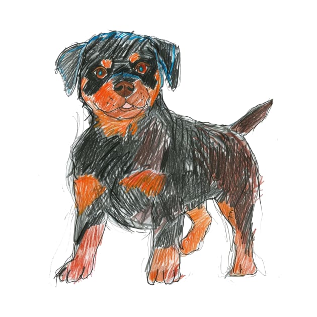 Cute Rottweiler Like Kids Drawing by VeryBadDrawings