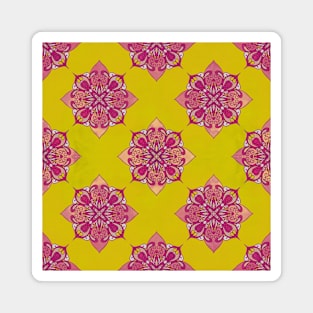 Vintage Diamond Mandala Damask Magnet