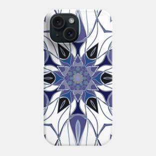 Cartoon Mandala Flower Purple Blue and White Phone Case