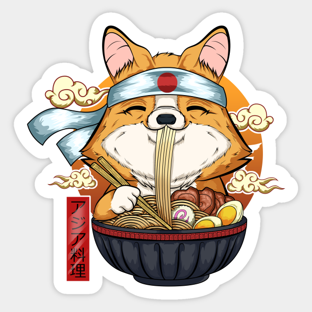 Corgi Ramen - Ramen - Sticker