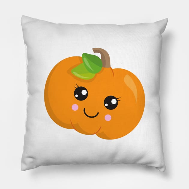 Halloween Pumpkin, Smiling Pumpkin, Trick Or Treat Pillow by Jelena Dunčević